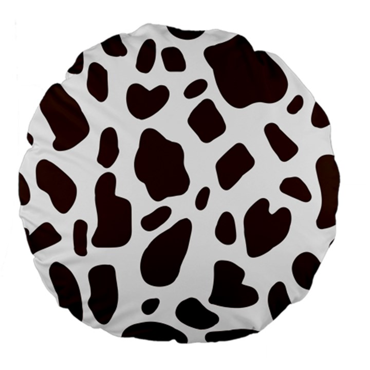 Cow spots brown white Large 18  Premium Flano Round Cushions