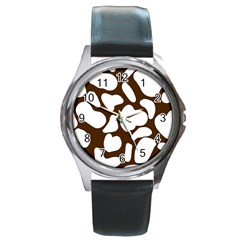 Brown White Cow Round Metal Watch by ConteMonfrey