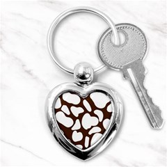 Brown White Cow Key Chain (heart) by ConteMonfrey