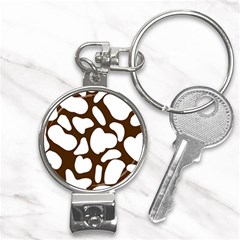 Brown White Cow Nail Clippers Key Chain by ConteMonfrey