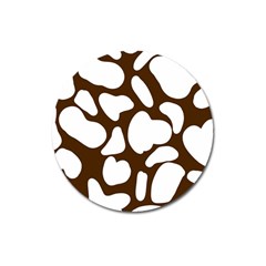 Brown White Cow Magnet 3  (round) by ConteMonfrey