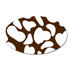 Brown White Cow Oval Magnet by ConteMonfrey