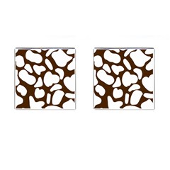 Brown White Cow Cufflinks (square) by ConteMonfrey