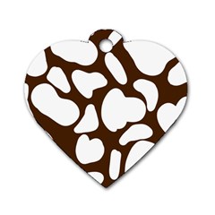 Brown White Cow Dog Tag Heart (one Side) by ConteMonfrey