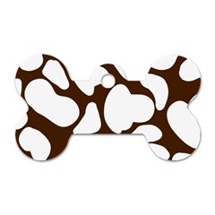 Brown White Cow Dog Tag Bone (one Side) by ConteMonfrey