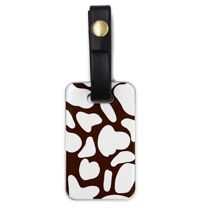 Brown white cow Luggage Tag (one side)