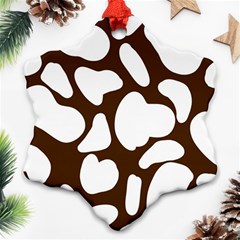 Brown White Cow Ornament (snowflake) by ConteMonfrey