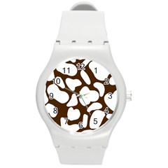 Brown White Cow Round Plastic Sport Watch (m) by ConteMonfrey