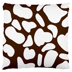 Brown White Cow Large Flano Cushion Case (one Side) by ConteMonfrey