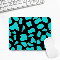 Blue Neon Cow Background   Small Mousepad by ConteMonfrey