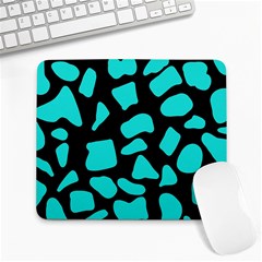 Blue Neon Cow Background   Large Mousepad by ConteMonfrey