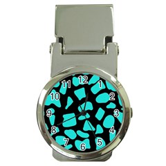 Blue Neon Cow Background   Money Clip Watches by ConteMonfrey