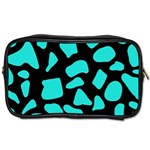 Blue Neon Cow Background   Toiletries Bag (Two Sides) Front