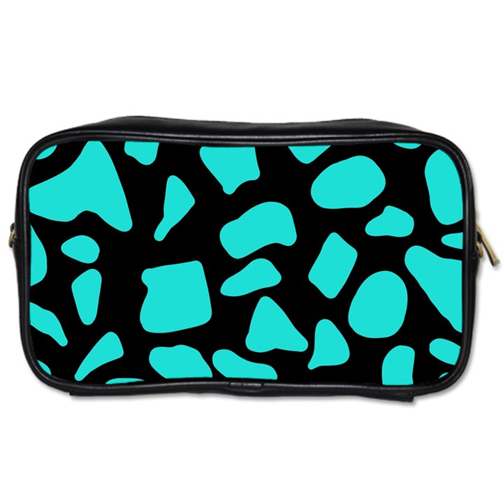 Blue Neon Cow Background   Toiletries Bag (Two Sides)