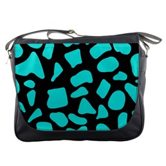 Blue Neon Cow Background   Messenger Bag by ConteMonfrey