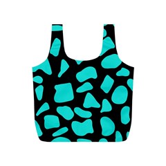 Blue Neon Cow Background   Full Print Recycle Bag (s) by ConteMonfrey