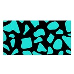 Blue Neon Cow Background   Satin Shawl 45  x 80  Front