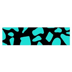 Blue Neon Cow Background   Oblong Satin Scarf (16  X 60 ) by ConteMonfrey