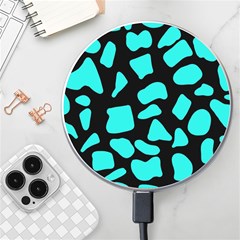 Blue Neon Cow Background   Wireless Charger by ConteMonfrey