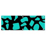 Blue Neon Cow Background   Banner and Sign 6  x 2  Front