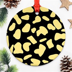 Cow Yellow Black Ornament (round) by ConteMonfrey