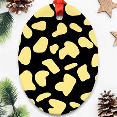 Cow Yellow Black Ornament (oval) by ConteMonfrey