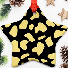 Cow Yellow Black Ornament (star) by ConteMonfrey