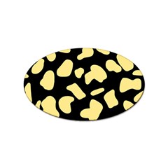 Cow Yellow Black Sticker Oval (10 Pack) by ConteMonfrey