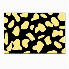 Cow Yellow Black Postcard 4 x 6  (pkg Of 10) by ConteMonfrey