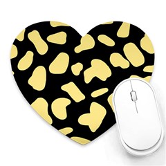 Cow Yellow Black Heart Mousepad by ConteMonfrey