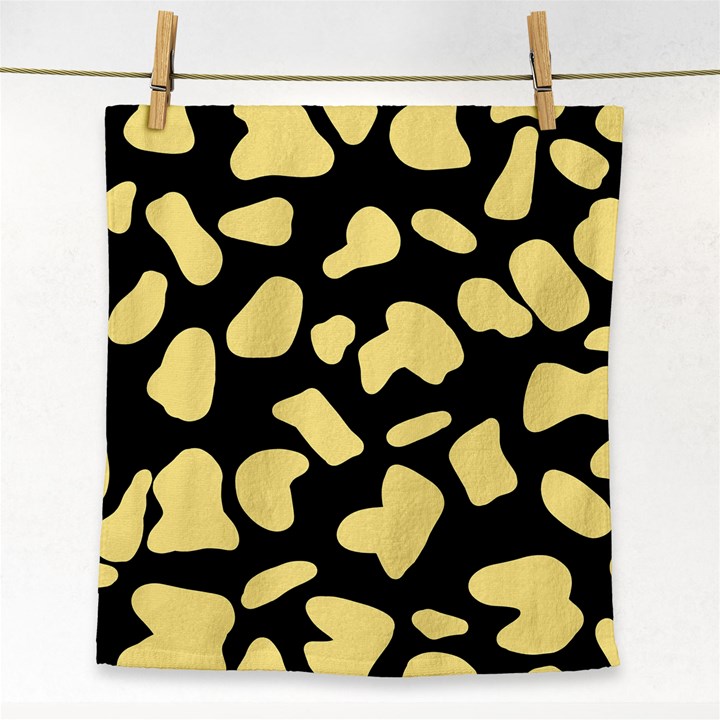 Cow yellow black Face Towel