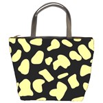 Cow yellow black Bucket Bag Front