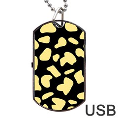 Cow Yellow Black Dog Tag Usb Flash (one Side) by ConteMonfrey