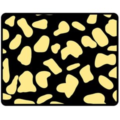 Cow Yellow Black Double Sided Fleece Blanket (medium)  by ConteMonfrey