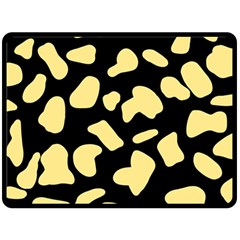 Cow Yellow Black Double Sided Fleece Blanket (large)  by ConteMonfrey