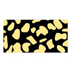 Cow Yellow Black Satin Shawl 45  X 80  by ConteMonfrey