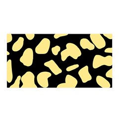 Cow Yellow Black Satin Wrap 35  X 70  by ConteMonfrey