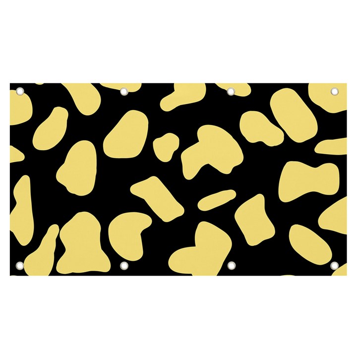 Cow yellow black Banner and Sign 7  x 4 