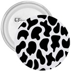 Cow black and white spots 3  Buttons Front