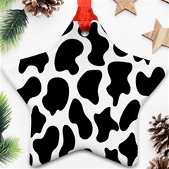 Cow Black And White Spots Ornament (star) by ConteMonfrey