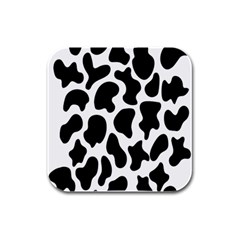 Cow Black And White Spots Rubber Square Coaster (4 Pack) by ConteMonfrey