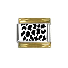 Cow Black And White Spots Gold Trim Italian Charm (9mm) by ConteMonfrey