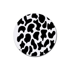 Cow Black And White Spots Rubber Round Coaster (4 Pack) by ConteMonfrey