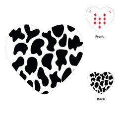 Cow Black And White Spots Playing Cards Single Design (heart) by ConteMonfrey