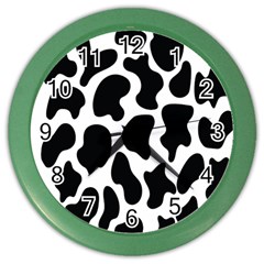 Cow Black And White Spots Color Wall Clock by ConteMonfrey