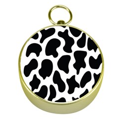 Cow Black And White Spots Gold Compasses by ConteMonfrey