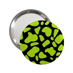 Neon Green Cow Spots 2 25  Handbag Mirrors by ConteMonfrey