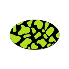 Neon Green Cow Spots Sticker (oval) by ConteMonfrey