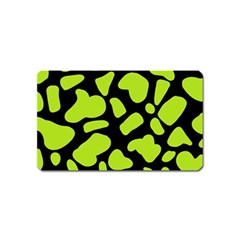 Neon Green Cow Spots Magnet (name Card) by ConteMonfrey