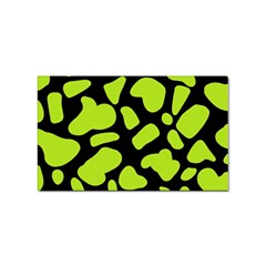 Neon Green Cow Spots Sticker Rectangular (10 Pack) by ConteMonfrey